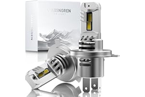 WAIXINGREN H4 Led Headlight Bulbs, 60W 26000LM 400% Ultra Brightness with Fan, 6500K White with High-Efficiency Cooling System, Canbus Ready, Plug and Play, Pack of 2 (H4/9003/HB2)