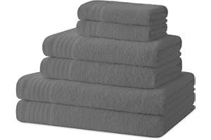 ‎DEGREES HOME Degrees home – Badetücher – Handtuch-Set – 2 Duschtücher, 2 Handtücher und 2 Bidet-Handtücher – 100% Baumwolle – 480 g/m2 – 2-30X50 / 2-50X100 / 2-65X130 – Planke