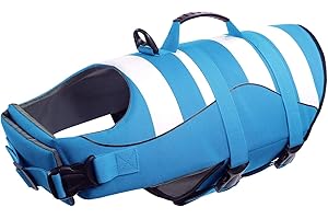 ASENKU Gilet de Sauvetage pour Chien, Gilet de Flottaison pour Chiens Réglable avec Poignée, Idéal pour la Natation et la Sécurité de Votre Chien dans l'eau, XL Bleu