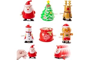 ZSYIULIA 6 Pack Christmas Wind Up Toys for Boys & Girls, Walking Santa Toys for Kids Party Bag & Xmas Stocking Gifts