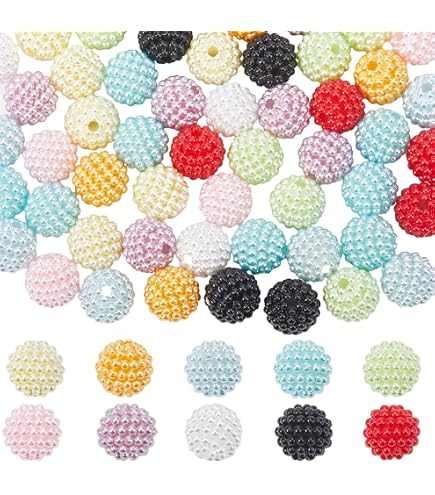 SUNNYCLUE Harz Perlen Set – 40 Stück, 10 Farben, 20 Mm, Mit Strass Für Schmuckherstellung