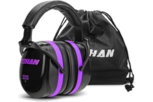ZOHAN 012 Cuffie Antirumore Lavoro, SNR 34 dB,Cuffie Insonorizzanti Facilmente regolabile Pieghevole,Costruzione,Aereo, Falegnameria,ideale per il lavoro e la vita quotidiana - Viola