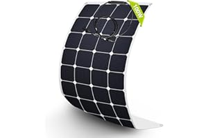 Newpowa 100W 12V Flexible Solar Panel 100 Watt 12 Volt Semi-Flexible Bendable Mono Lightweight Off-Grid Solar Power photovoltaic for Marine, Boat, RV, Motorhome, Cabin, Van, Uneven Surfaces