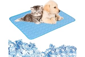 GLAITC Kühlmatte für Haustiere,selbstkühlende Hundekatzen-Kühlmatte Stoffmaterial Faltbares waschbares Kühlkissen für Haustiere Katzenwelpen im heißen Sommerschlaf,3 Größenwahl M