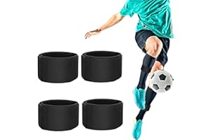 LANZLC 2 Paires de Bandes Protège Tibia de Football,Protege Tibia Foot Enfant,Tip Top Foot,Shin Guard Sangles de Fixation,avec Fixation Réglable,pour Enfants Adolescents Adultes(Noir)