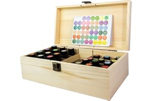 GUOLICH Rose Flower Caja de Almacenaje de Madera de Aceites Esenciales y Aromaterapia Contiene de 5 a 15 ml de Aceites Esenciales para Perfumes, Cosméticos, Joyas, Esmaltes de Uñas Minerales