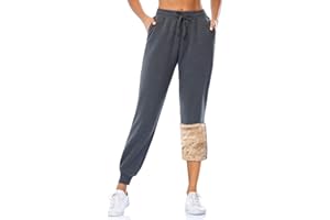 MOVE BEYOND Pantalon de Jogging en Polaire Femmes avec 2 Poches Longue Pantalon de Chaud Doublé en Sherpa avec Cordon Sweatpants Hiver