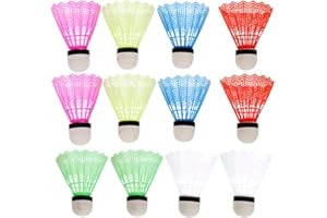 CLISPEED Badminton Shuttlecocks Nylon Badminton Balls for Indoor Outdoor Sports (Pack of 12)