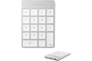 SATECHI Teclado Numérico Inalámbrico Slim de Aluminio con 18 Teclas, Mini Teclado Bluetooth USB-C para MacBook Air & Pro, Portatil, PC, iPad y más – Plata (Layout US)