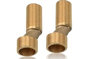 BEATIFIC Lot de 2 adaptateurs pour robinet de douche, 3/4" AG x 1/2" AG S - Adaptateur de raccord décalé de 8 mm - Longueur : 60 mm - Raccord excentrique pour robinetterie murale