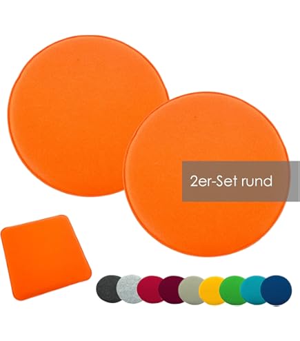 Brandsseller 6-delige set zitkussens van vilt 35x35x2 cm – Slijtvaste en robuuste stoelkussens voor binnen & buiten – Vierkant – Antraciet