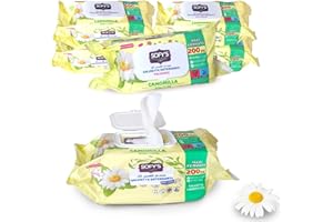 DETERMONDO Salviette Neonato, 1000 pezzi, Formula Naturale Alla Camomilla, Salviette Umidificate per Bebè, Ipoallergeniche, 0% Alcool, Morbide a Nido D’ape, Chiusura Salvafreschezza