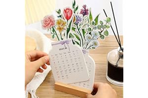 LEYITENG 2024 Bloomy Flowers Desk Calendar, Creative 3D Funny Desk Calendar, Vase Shaped New Year Monthly Calendar Planner, Office Desk Decor, Home Decoration,Christmas Gifts for Women Kids Men