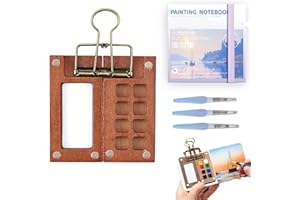 Zidoley Set de Mini Acuarelas, Juego de 8 Mini Cajas de Pintura de Acuarela, Paleta de Acuarela Portátiles con Cuaderno y Pinceles - No Contiene pigmentos (8)