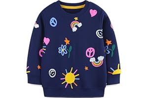 MUJOQE Mädchen Pullover für Kinder Langarmshirt Baumwolle Sweatshirt Winter Kleidung Langarm Tops 1-7 Jahre