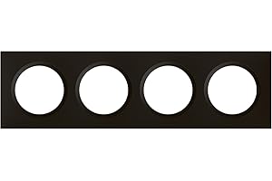 LEGRAND - Plaque dooxie Carrée - Plaque de Finition pour Prises et Interrupteurs dooxie - Fabriqué En France - 4 Postes - Noir Velours