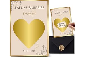 NALKEEZ® Carte A Gratter Cadeau Surprise-Annonce Grossesse-Cadeau Homme Femme Personnalisé-Annonce Grossesse Grands-Parents,Papa,Tata-Demande Marraine- Annonce Parrain,Témoin-Cadeau Noël,Anniversaire