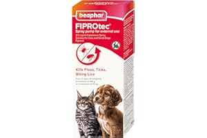 Beaphar - FIPROtec® Spray for Cats & Dogs - Kills Fleas, Ticks & Biting Lice - Suitable for Kittens & Puppies from 2 days old - Vet Strength Medicinal Flea & Tick Treatment - Pump-action spray - 100ml