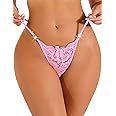 FULLJOYLOVE Women Knickers Cheeky Thongs Lace Panties Hipster Back Hollow Out Underwear Plus Size G-String