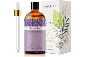 PHATOIL Aceites Esenciale de Lavanda 100 ml, Aceite Esencial de Aromaterapia, Aceite Esenciales para Humidificador, Difusor