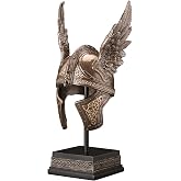 Veronese Design 9 1/2 In&ccedil; İskandinav Kanatlı Kask Odin Soğuk D&ouml;k&uuml;m Re&ccedil;ine Brozne Finish Heykel Viking Ev Dekor Koleksiyon