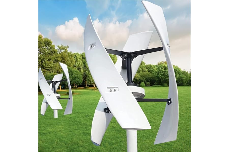 DECAKE Vertical Axis Wind Turbine Kit 20,000 W, Generator with Grid-Tied Controller, Inverter, Vertical Axis Wind Turbine for Home (220 V)