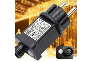 Yowin Enchufe Intermitente 31V 6W Transformador Luces Navidad, LED Transformador Luces Adaptador con Temporizador, 8 Modelos de Alimentador para Cortina Luzes Navidad Exterior Guirnalda Navidad
