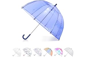 totes - Parapluie transparent à bulles pour enfant avec auvent en forme de dôme, design léger, parapluie de protection contre le vent et la pluie, bleu, Kids - 38" Canopy