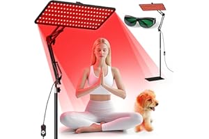 Morfone Red Light Infrared Lamp for Body Face - Tri-Wavelength (660nm, 850nm, 940nm) Infrared Light Lamp Large Panel with Adjustable Stand, Protective Glasses for Home Use, Gift for Women Girls