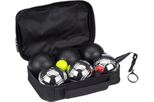 SCHREUDERS SPORT Get & Go Jeu de Boules Satz Luxus Petanque Set, Black/Chrome, One Size
