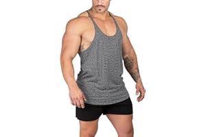 Muhshoiy Stringer Bodybuilding Tank Tops Low Cut Off Gym Workout Training Stretch Polyester Quick Drying T Shirts