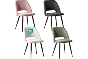 JIJIAN set di 4 Sedie da Pranzo, Sedie da Cucina, Sedie Sala da Pranzo, Sedie da Soggiorno, Sedie in Velluto con Schienale Ritagliato, Sedie Imbottite, Adatte per Esterni, Camera da Letto, Reception