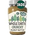 Whole Earth Crunchy Peanut Butter, Original Nut Spread Made with All Natural Ingredients, No Added Sugar, Gluten Free, Vegetarian & Vegan Friendly (6x 340 g Jar)