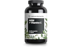 NATURAL ELEMENTS MSM 2000mg + Vitamine C naturelle – 365 comprimés au lieu de gélules – méthylsulfonylméthane – hautement dosé, végane – contrôlé en laboratoire en Allemagne