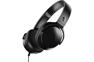 Cuffie Skullcandy Riff On-Ear con Microfono Integrato, acustica rifinita, Pieghevoli, Controllo di Chiamate e Tracce Musicali, Cuscinetti Auricolari Felpati, Nero