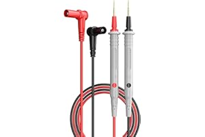 Mastfuyi Câble de Test pour Multimètre, Cordons de Mesure, Sondes de Mesure en Silicone Souple 20A 1000V CAT III & 600V CAT IV, Adaptées à de Nombreux Types de Multimètres et Pinces de Mesure