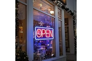 LPHIANX Open Neon Signs For Wall Decor, Dimmable LED Neon Signs for Gaming Room Bedroom Family Birthday Bar Wedding Party Night Light, Neon Sign Customizable