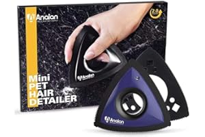 ANALAN Brosse Anti Poils Animaux, Mini Epilateur de Poils d'animaux pour Chiens et Chats, Brosse pour Voitures, Tapis, Peluches, Canapé et Meubles(Bleu, avec 1 Lame supplémentaire)