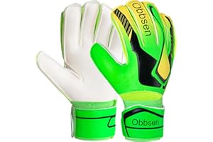 Obbsen Football Goalkeeper Gloves for Kids Youth and Adult | Goalie Gloves with Finger Protection and Super Grip | Boys Mens Goalkeeping Gloves Size 5/6/7/8
