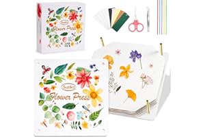 Suziko Kit de presse-fleurs créatif, Conception unique pour un kit d'artisanat de recyclage de fleurs et de feuilles, Excellent cadeau pour les garçons et les filles de 5 ans et plus (Fleurs)