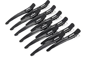 ‎AIMIKE AIMIKE 12Pcs Haarklammern Friseurbedarf, Professionelle Haarclips zum Stylen und Schneiden, Rutschfeste Haarklammern mit Silikonband, No-Trace Abteilklammern Friseur für Dickes und Dünnes Haar