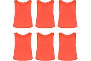 KINBOM 6pcs Gilet Football Entraînement, Gilet Football Chasuble Sport Chasubles Entraînement pour Basketball Football Volleyball et Autres Jeux d'Équipe