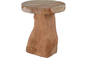 ‎SPETEBO Spetebo Teak Holz Hocker 30 x 25 cm - Massivholz Deko Holz Blumenhocker Blumenständer Pflanzen Ständer Beistelltisch