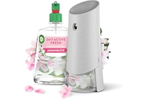 ‎AIR WICK Air Wick Active Fresh – Starter Set – Aeorosolfreier, automatischer Lufterfrischer – Raumduft Jasminblüte – 228 ml Nachfüller + Gerät