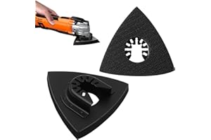 HELWEET Triangle Sanding Pads, Multi Tool Sanding Pad, Oscillating Multitool Accessories, Oscillating Tool Detail Sanding Pads, for Sanding Corners and Other Hard to Reach Areas, 2 Pcs