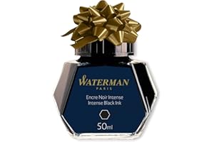 Waterman encre pour stylo plume | flacon d'encre Noir Intense | bouteille de 50 ml