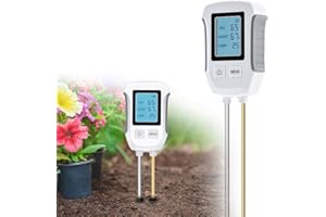 Wigearss Testeur de Sol pH 3 en 1, Mesure de Température et Capteur Hygromètre, Testeur de Sol Acide-Base avec Affichage LCD Rétroéclairé, Compatible avec Pelouse/Ferme/Jardin