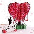 Hierein Pop Up Wedding Card, 3D Love Tree Valentines Card, Surprise Gift Anniversary Card, Engagement Card Pop Up, Birthday Card for Wife Mum Girlfriend, Mothers Day, Valentine's Day, Thinking of You