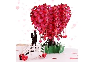 ‎HIEREIN Hierein Pop-Up Geburtstagskarte, 3D Liebesbaum Pärchen Karte Personalisiert Paar Valentinstag Jahrestag Karte, Liebeserklärung Karte für Freundin Freund Geburtstagskarte, Hochzeitstag, Jahrestag