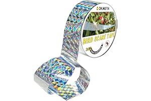 KOKMEYA Bird Scare Tapes 262FT*1 Reflective Flash Tape for Birds, Bird Scare Device Double Side Ribbon Scare Birds Away for House, Garden, Yard, Orchard, Patio, Outdoor